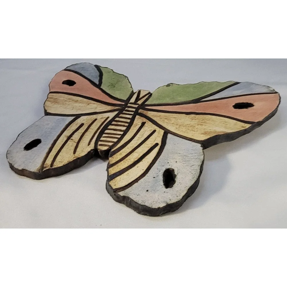 Wall Hanging Ceramic Butterfly Hand Painted Butterflies Watercolors